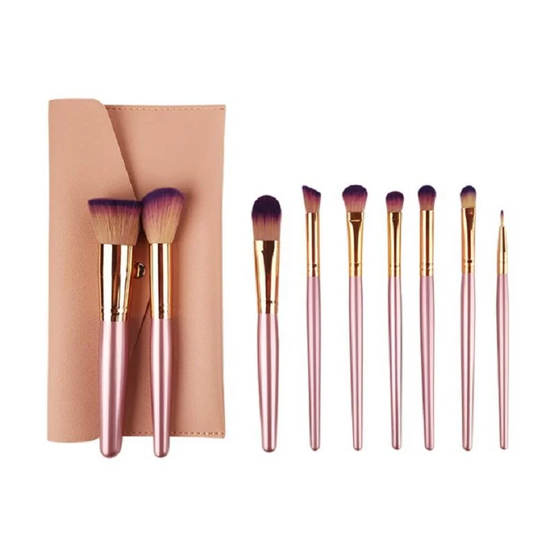 10PCS Wooden Handle Fiber Soft Hair Makeup Tool Professional Makeup Brush Set